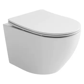 Унитаз подвесной Ceramica Nova Uno CN11001 безободковый, с крышкой микролифт, белый