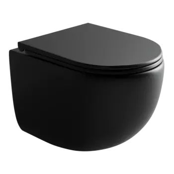 Унитаз подвесной Ceramica Nova Up CN4007MB безободковый, с сиденьем микролифт, черный матовый