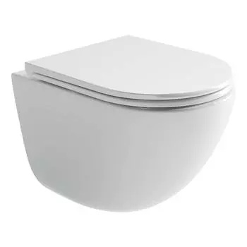 Унитаз подвесной Ceramica Nova Vogue CN4008T безободковый, с крышкой микролифт, белый