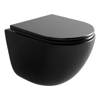 Унитаз подвесной Ceramica Nova Vogue CN4008TMB безободковый, с крышкой микролифт, черный матовый