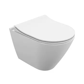 Подвесной унитаз Cersanit City 64822 безободковый, с крышкой микролифт, белый