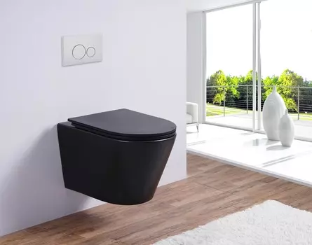 Подвесной унитаз Esbano Clavel (Matt Black) с микролифтом