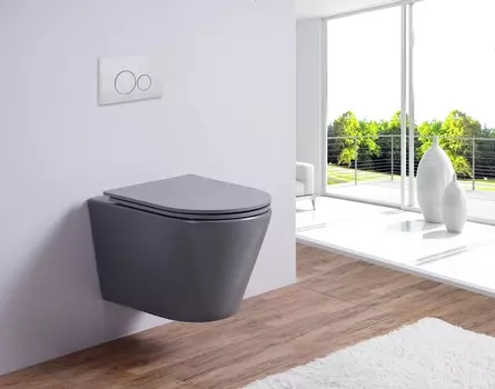 Подвесной унитаз Esbano Clavel (Matt Grey) с микролифтом