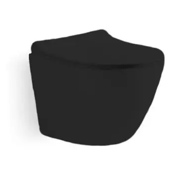 Подвесной унитаз Grossman Color GR-4411BS безободковый, черный с тонкой крышкой микролифт