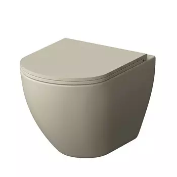 Подвесной унитаз Grossman GR-4455BEMS с крышкой, бежевый матовый