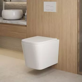 Подвесной унитаз Grossman Торнадо GR-4441SQ безободковый, с сиденьем микролифт, белый