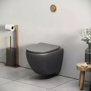 Подвесной унитаз Grossman Торнадо GR-4455GMSQ безободковый, с сиденьем микролифт, серый матовый