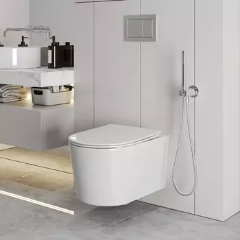 Подвесной унитаз Grossman Торнадо GR-4499SQ безободковый, с сиденьем микролифт, белый