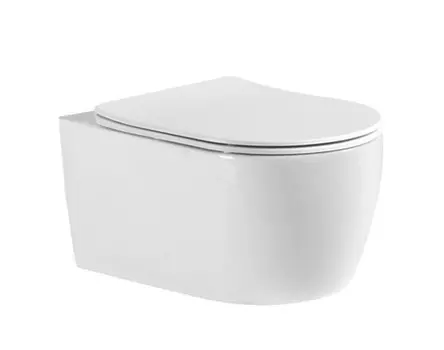 Подвесной унитаз компакт Aquatek Европа AQ1106-00 безободковый, с крышкой микролифт, белый