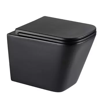 Подвесной унитаз Lemark Florex 9612002 безободковый, с сиденьем микролифт, черный