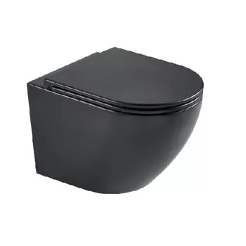 Подвесной унитаз WeltWasser WW MERZBACH 043 MT-BL безободковый, с сиденьем микролифт, черный матовый