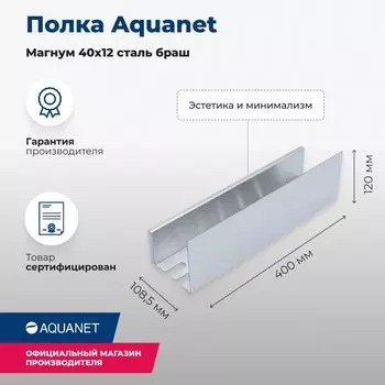 Полка Aquanet Магнум 40 см 00334110 сталь брашированная