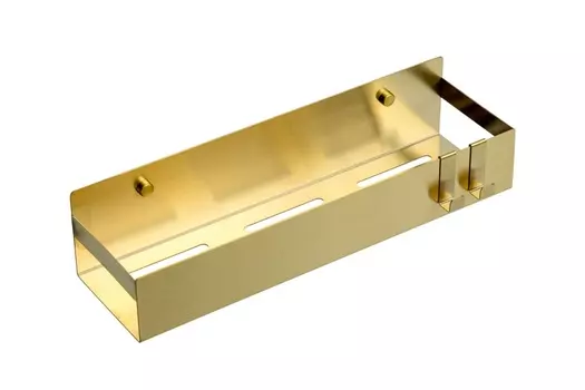 Полка Boheme Uno 10965-MG матовое золото, с 2 крючками