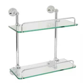 Полка двойная с галереей Veragio Gialetta 35 см VR.GIL-6492.CR хром