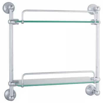 Полка двойная с галереей Veragio Gialetta 35 см VR.GIL-6412.CR хром