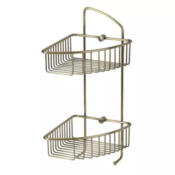 Полка-решётка двойная угловая Veragio Basket VR.GFT-9037.BR бронза