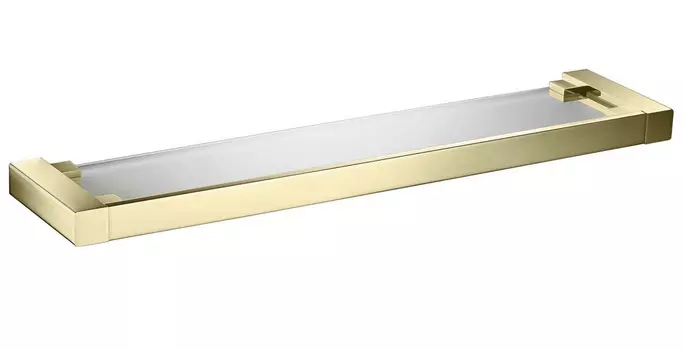 Полка стеклянная Timo Selene 17072/17 золото матовое