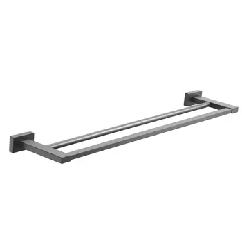 Полотенцедержатель двойной, подвесной Shevanik SG5627T оружейная сталь