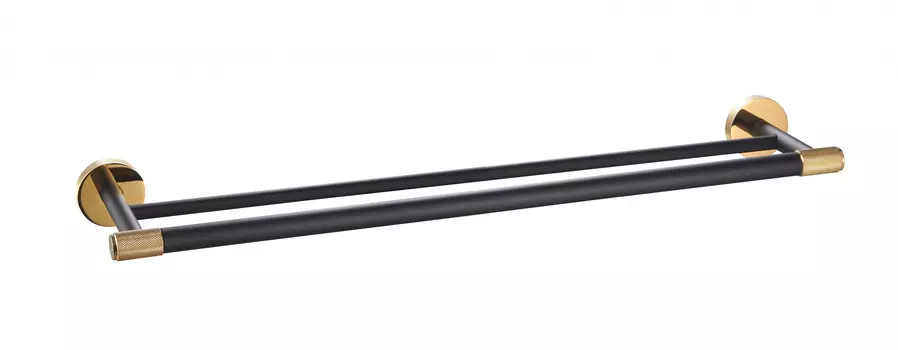 Полотенцедержатель двойной WONZON & WOGHAND MAJESTIC WW-9211 черный, золото