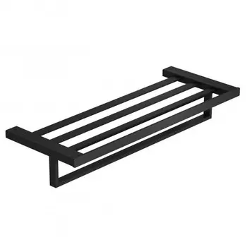 Полотенцедержатель Kludi Vela C 3198939 с полкой, черный матовый