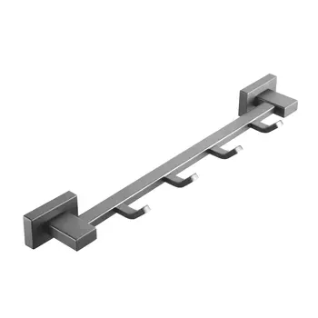 Полотенцедержатель с крючками, подвесной Shevanik SG5641T оружейная сталь