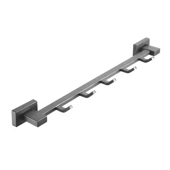 Полотенцедержатель с крючками, подвесной Shevanik SG5651T оружейная сталь