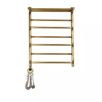 Полотенцесушитель электрический Domoterm Орфей с полкой П7 500x700 АБР EL античная бронза