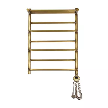 Полотенцесушитель электрический Domoterm Орфей с полкой П7 500x700 АБР ER античная бронза