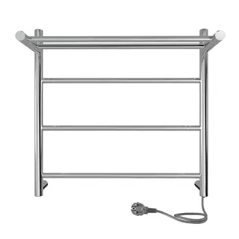 Полотенцесушитель электрический Indigo LINE 50x50 LСLE50-50PR с полкой, серебристый