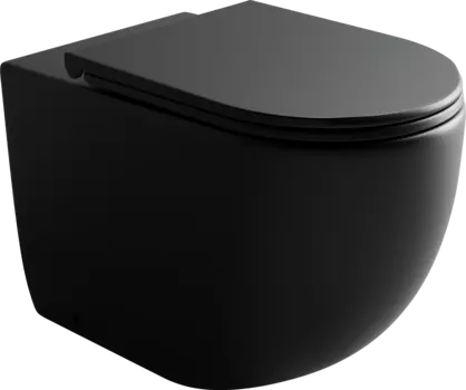 Унитаз приставной Ceramica Nova Metropol CN4004MB безободковый, с сиденьем микролифт, черный матовый