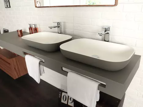 Раковина ACQUABELLA On-top rectangle slate crema