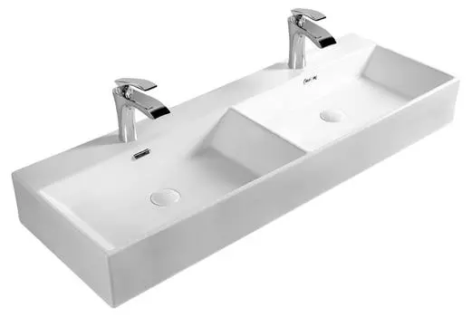 Раковина двойная. подвесная SantiLine 120 см SL-2114 белая
