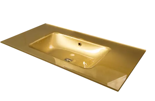 Раковина мебельная Armadi Art Lucido 100 см 852-100-Light Gold золото