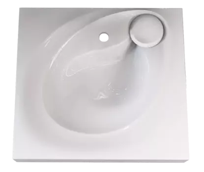 Раковина над стиральной машиной Andrea Perla 60.2 см, белая из литьевого мрамора