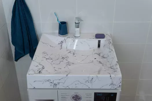 Раковина над стиральной машиной Stella Polar Турин 60 см SP-00000856 белый мрамор