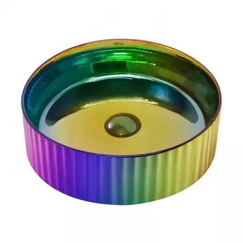 Раковина накладная Abber Bequem 36 см AC2114Regen хамелеон