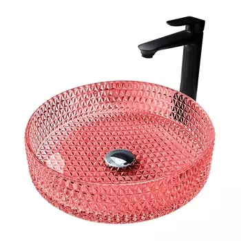 Раковина накладная Abber Glas 40 см AK2301OR красная