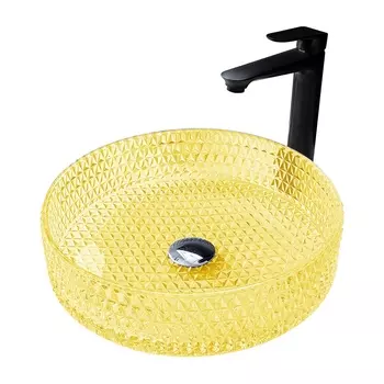 Раковина накладная Abber Glas 40 см AK2301Y желтая