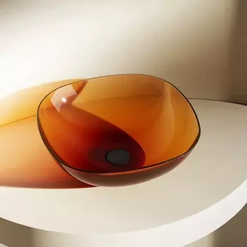 Раковина накладная Abber Kristall 43 см AT2806Opal коричневая