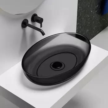 Раковина накладная Abber Kristall 60 см AT2801Onyx черная