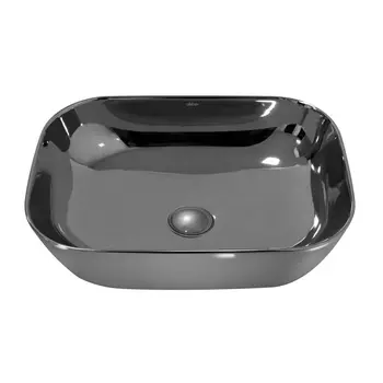 Раковина накладная Abber Rechteck 46 см AC2200GS серебро