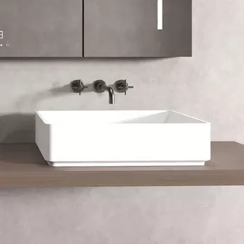 Раковина накладная Abber Stein 55 см AS2634 белая матовая