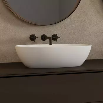 Раковина накладная Abber Stein 56 см AS2636 белая матовая