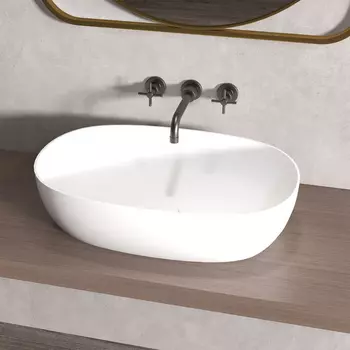 Раковина накладная Abber Stein 60 см AS2633 белая матовая