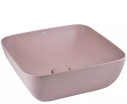 Раковина накладная AeT ELITE SQUARE розовый матовый.