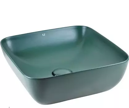 Раковина накладная AeT ELITE SQUARE зеленый мох матовый.