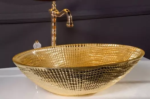 Раковина накладная Boheme 51 см 814 золото