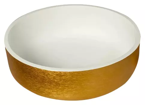 Раковина накладная Boheme NeoArt 39 см 819-G белая, золото