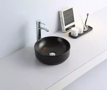 Раковина накладная CeramaLux 35 см 7078DMB черная
