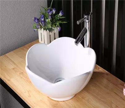 Раковина накладная CeramaLux 39 см 9078 белая